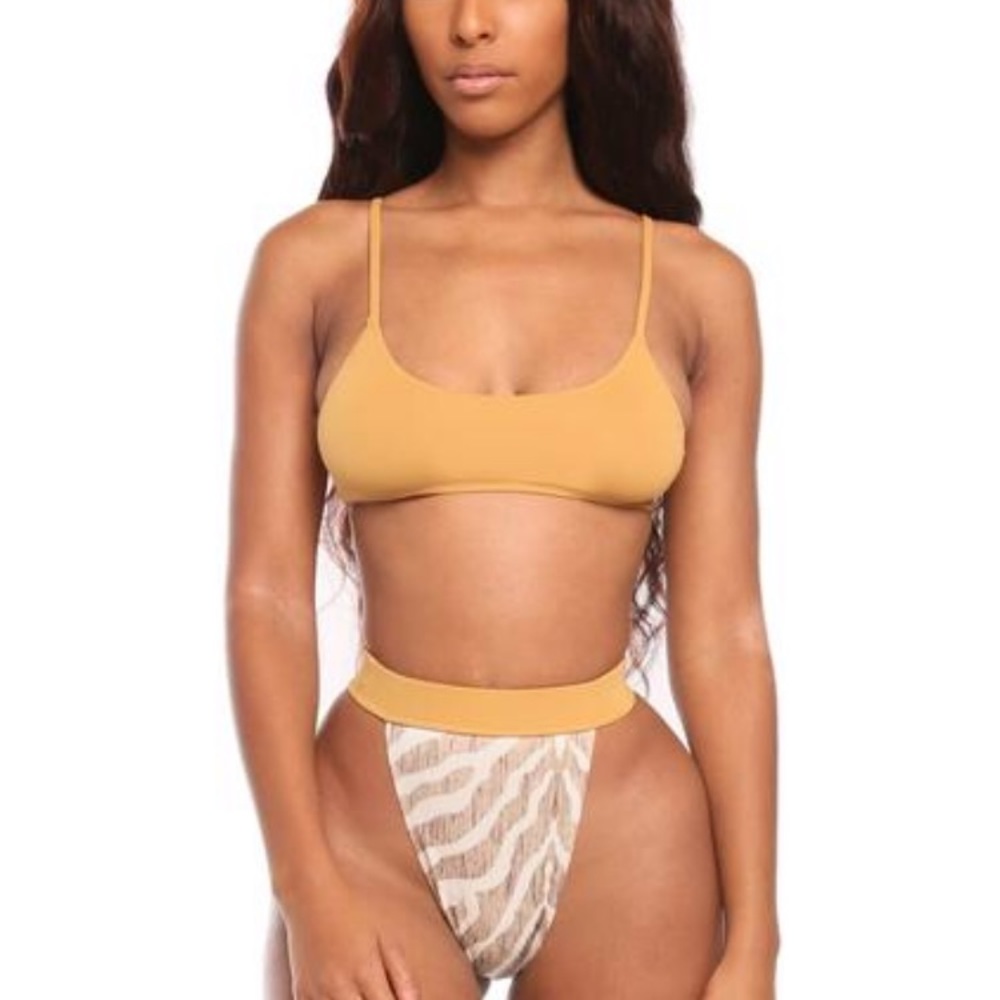 Very sexy zebra thigh high cut bikini